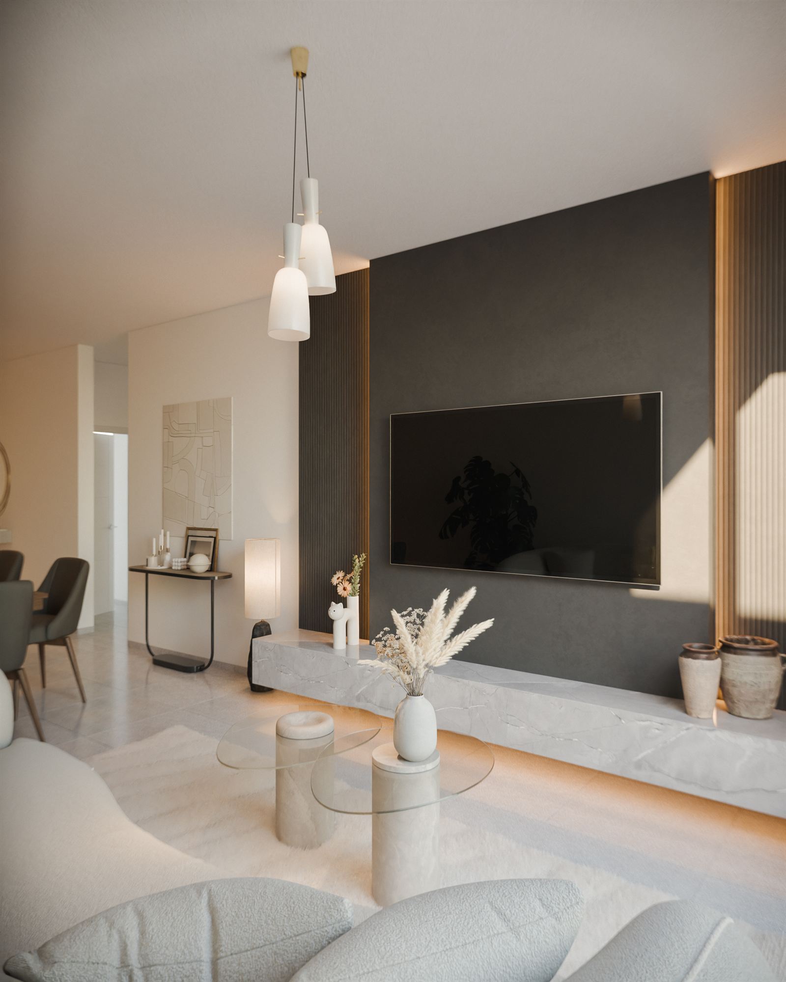 Estar comedor con cocina integrada