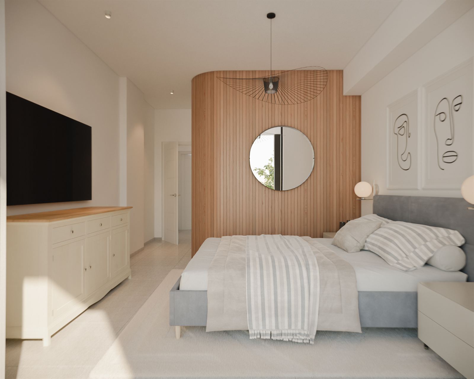 Dormitorio con vista