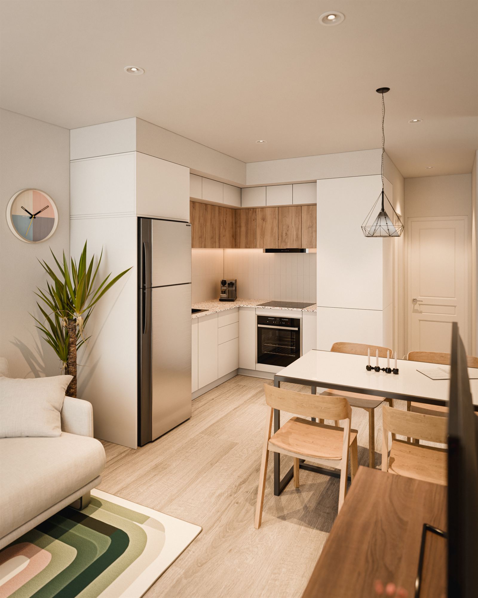 Cocina integrada al estar comedor