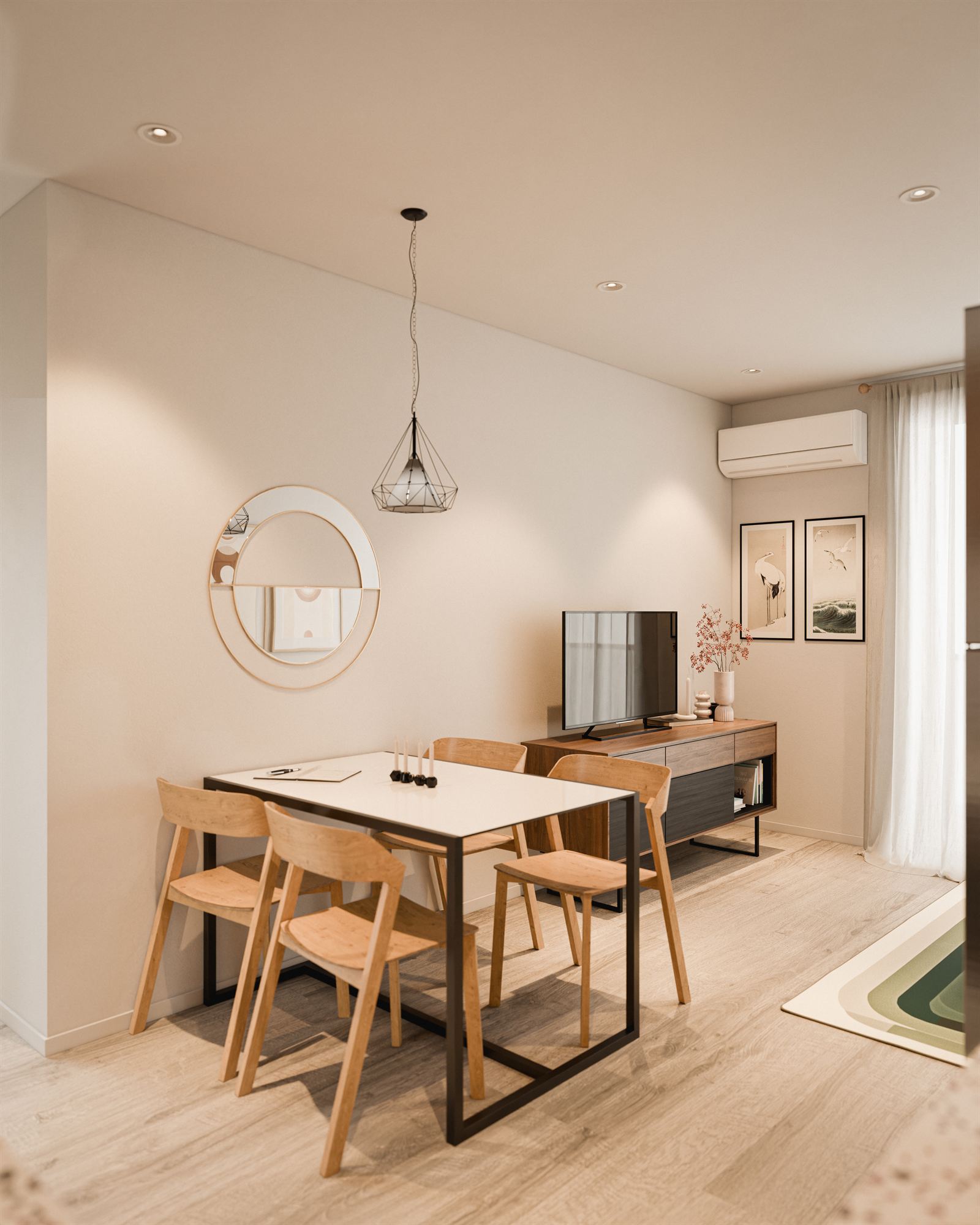 Cocina con vista al balcón