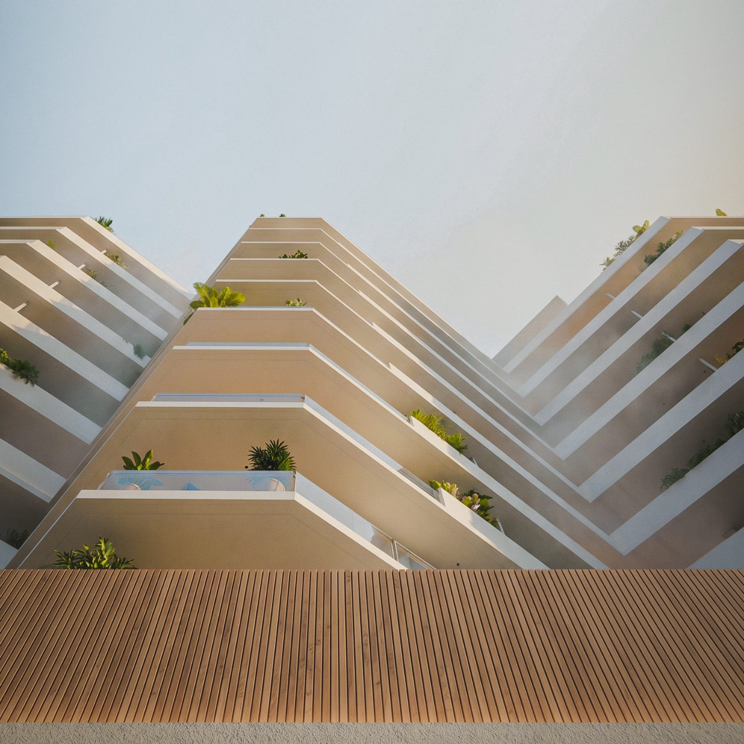Contrapicado de balcones
