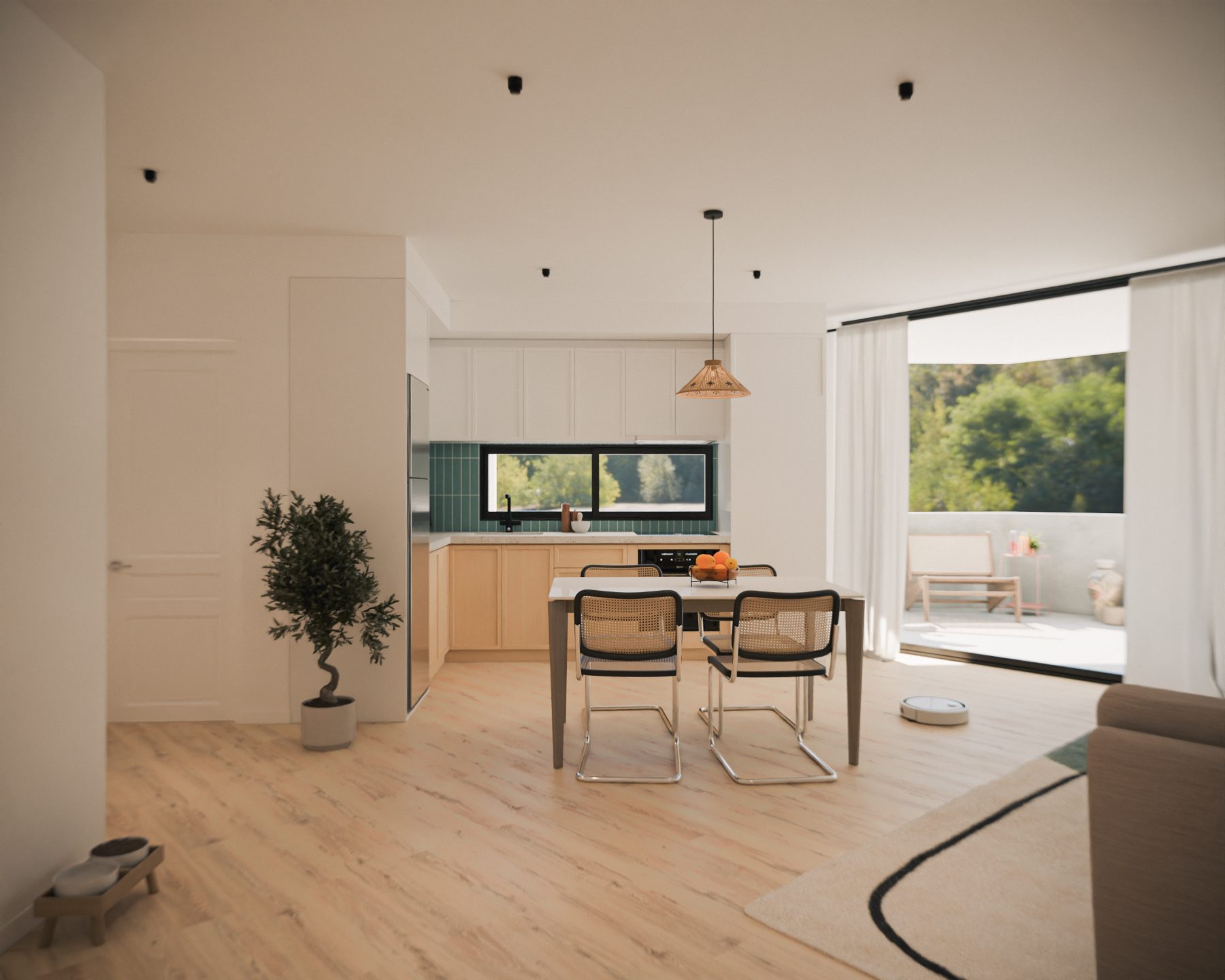 Estar comedor con cocina integrada