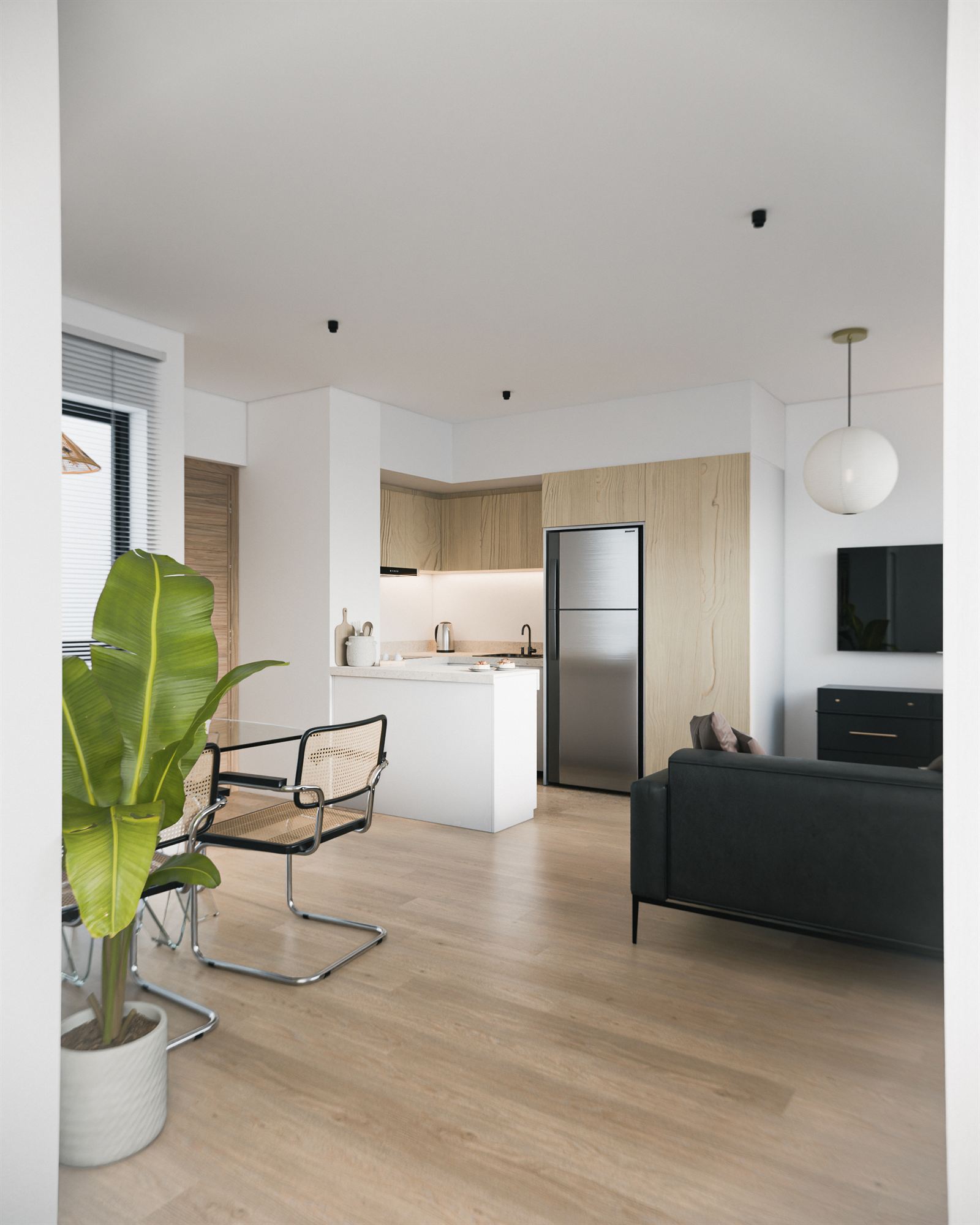 Cocina integrada al estar comedor