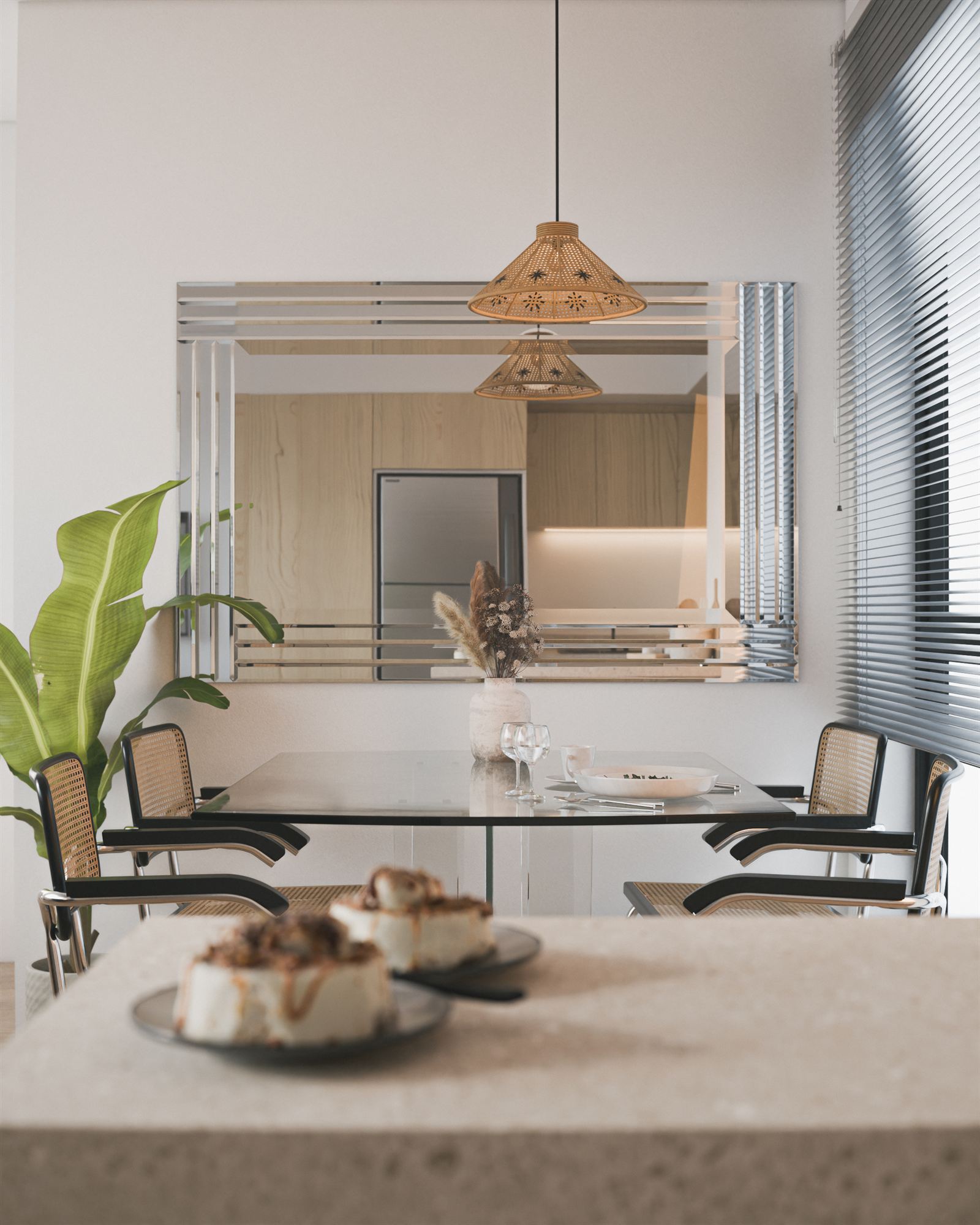 Comedor con mesa y vista